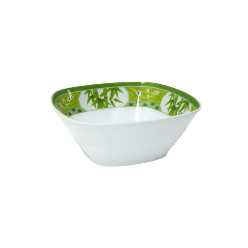 [1284132] Tazón cuadrado sopero 7" 18 cm melamina Bambú Verde Clorofila