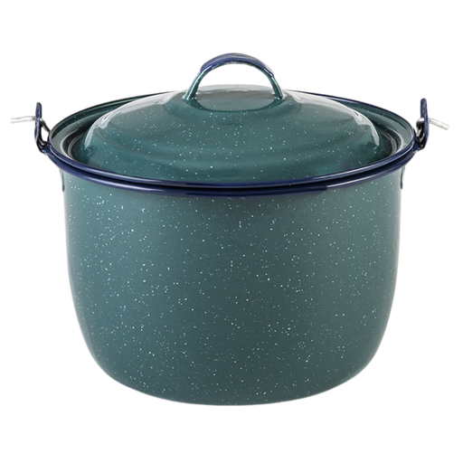[3683205] Olla de peltre convexa con asa 30 cm Cinsa con tapa 13 litros Aqua Jaspeada(BAJA)