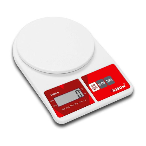 [1393214] Báscula Circular De Cocina 5 Kg Color Blanco Vinson(BAJA)