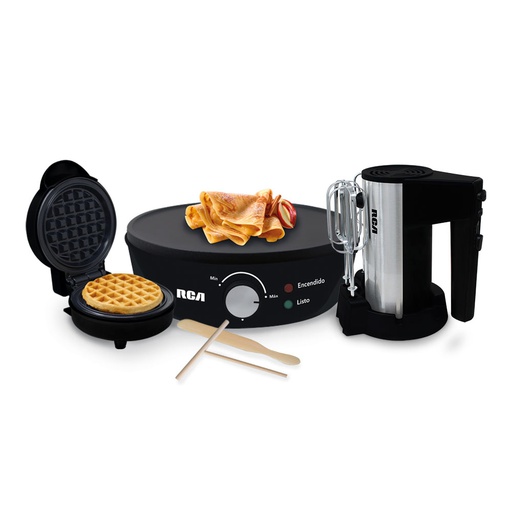 [1260403] Combo Repostero Batidora Wafflera y Crepera RCA
