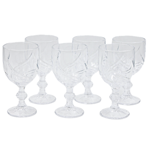 [1530587] Juego de 6 copas de vidrio decorado HSH 300 ml Mod.GB042510HS(BAJA)