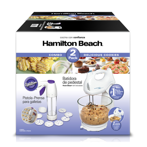 [635323] Combo batidora y prensa de galletas Hamilton Beach Delicious Cookies(BAJA)
