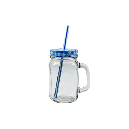 [1332429] Mason Jar liso tapa y popote 480 ml(BAJA)