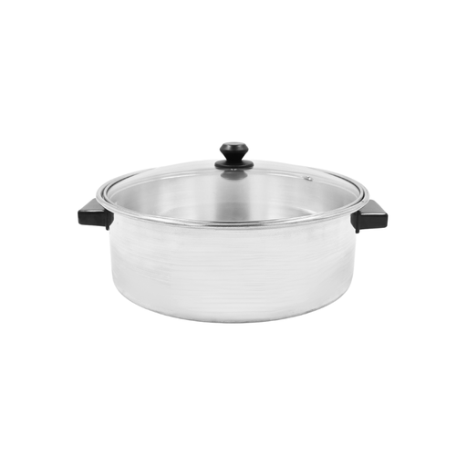 [1474190] Budinera num 26 de aluminio con tapa de cristal y accesorios negros 4.247 litros @