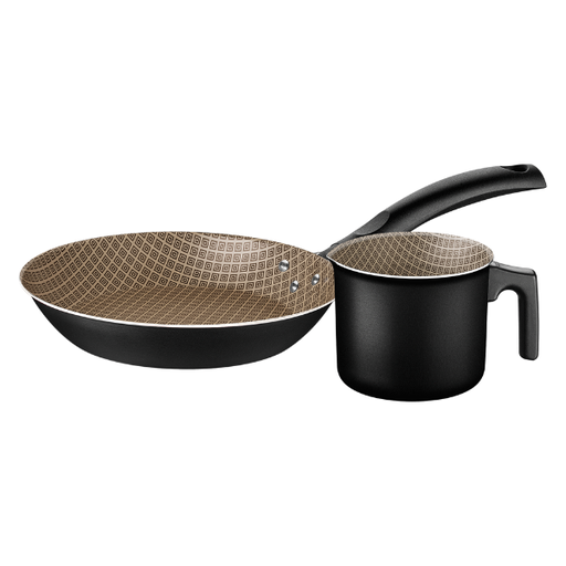 [5011971] Juego de sartén 20 cm Tramontina Turim con hervidor negro(BAJA)