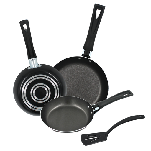 [1829532] Juego de 3 sartenes Ekco color negro con antiadherente Duraflon + utensilio@