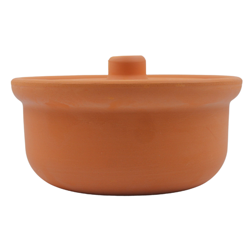 [1530731] Cacerola de barro con tapa 1litro 20x9 cm(BAJA)
