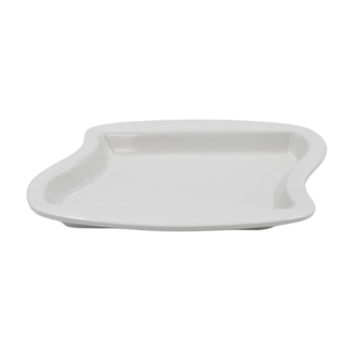 [16160189] Plato esculpido 18 onzas Blanco 26.5 cm
