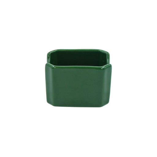 [16160653] Azucarera Rectangular 20 Sobres Lisa Verde Hotel/Blanco 9.5 cm