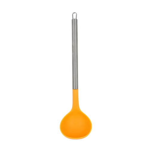 [9990018] Cucharón Naranja con mango de acero y punta de silicón@