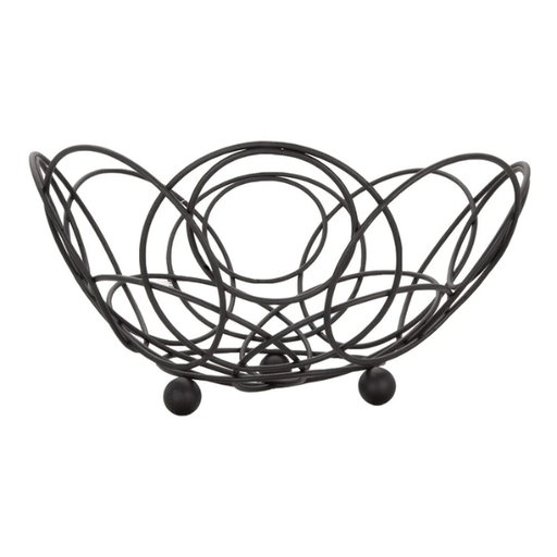 [9990043] Canasta para frutas de acero inoxidable con esmaltado negro 26 cm @