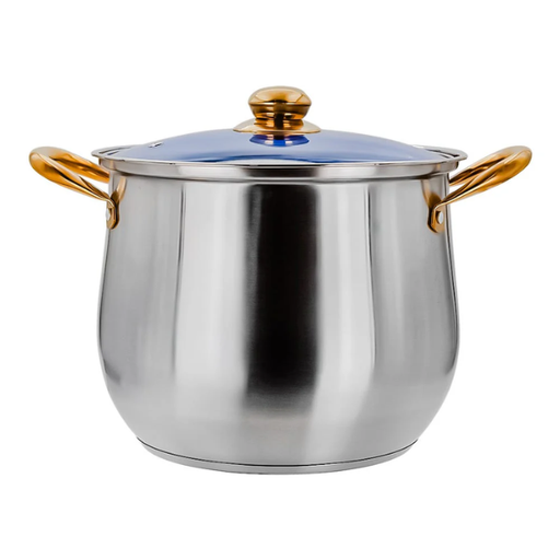 [9990279] Olla alta de acero inoxidable con tapa de vidrio 7 L 24x19 cm Qualite Basic MOD. A06 (8/12)