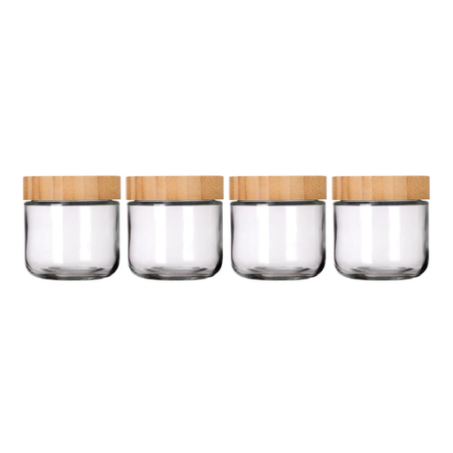[9990349] Juego de 4 frascos de vidrio con tapa de bambú ATN3608 Home Sweet Home (4)