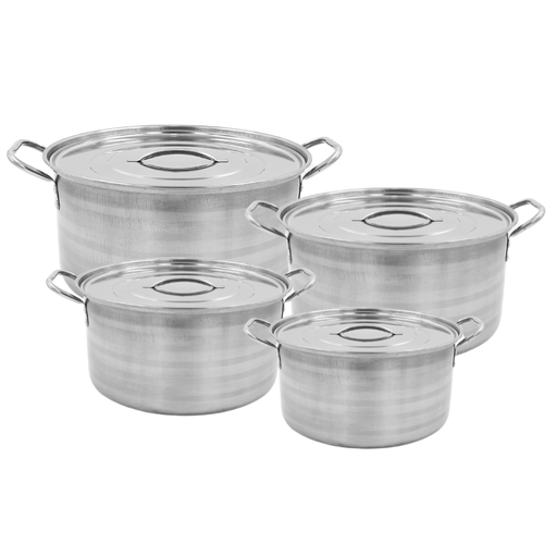 [1018128] Juego de 4 Cacerolas Shallow Stock Pot Acero Inoxidable Z309
