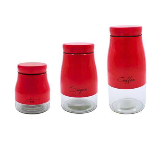[1530198] Juego de 3 frascos de vidrio con tapa de color(BAJA)