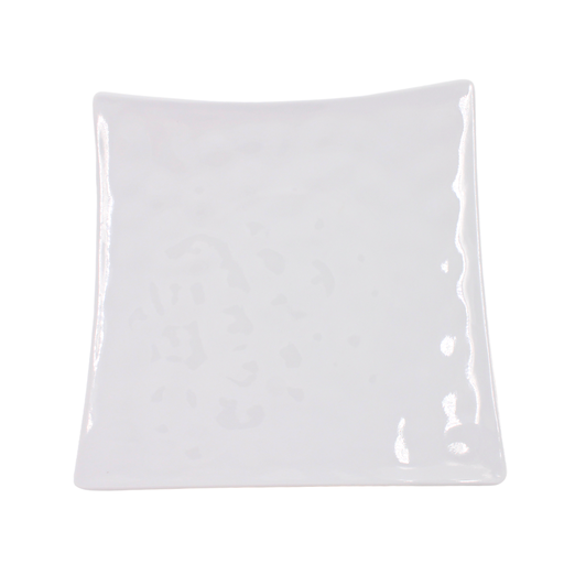[1359591] Plato cuadrado 24 cm Melamina Blanco Diamante Texturizado